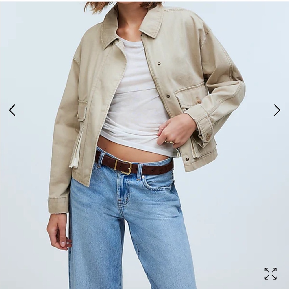 Madewell Cropped Cargo Jacket Dark Oat